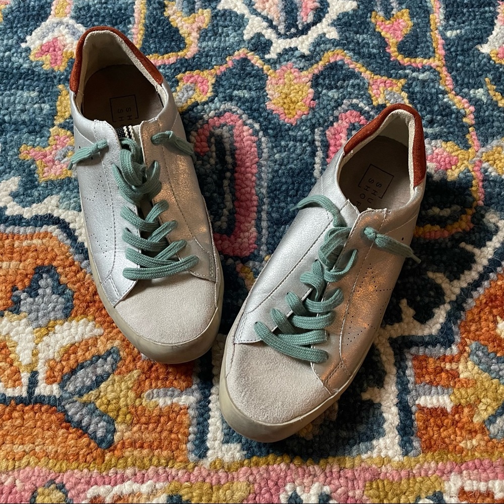 Shushop silver mia sneakers distressed